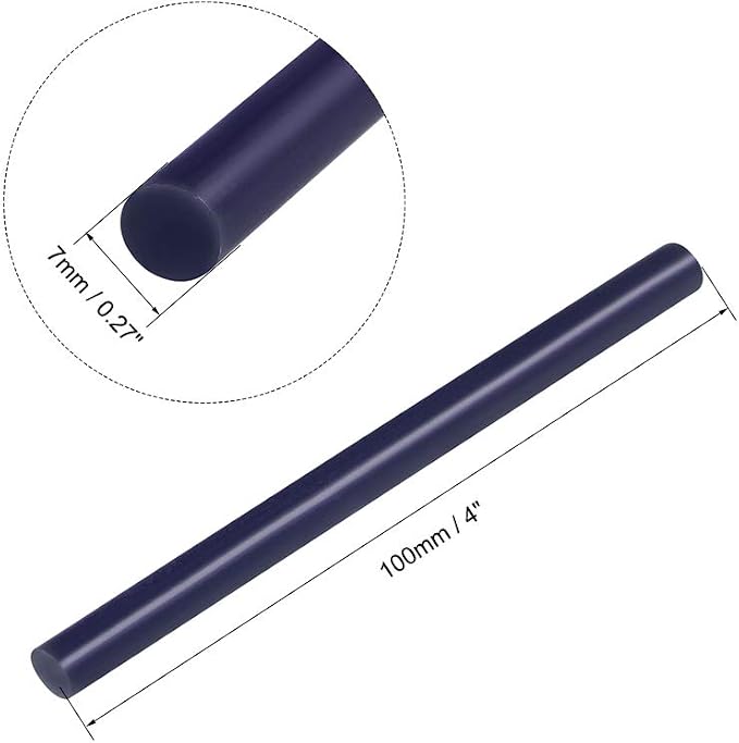 uxcell Mini Hot Glue Sticks for Glue Gun 7mm x 100mm Dark Blue 12pcs