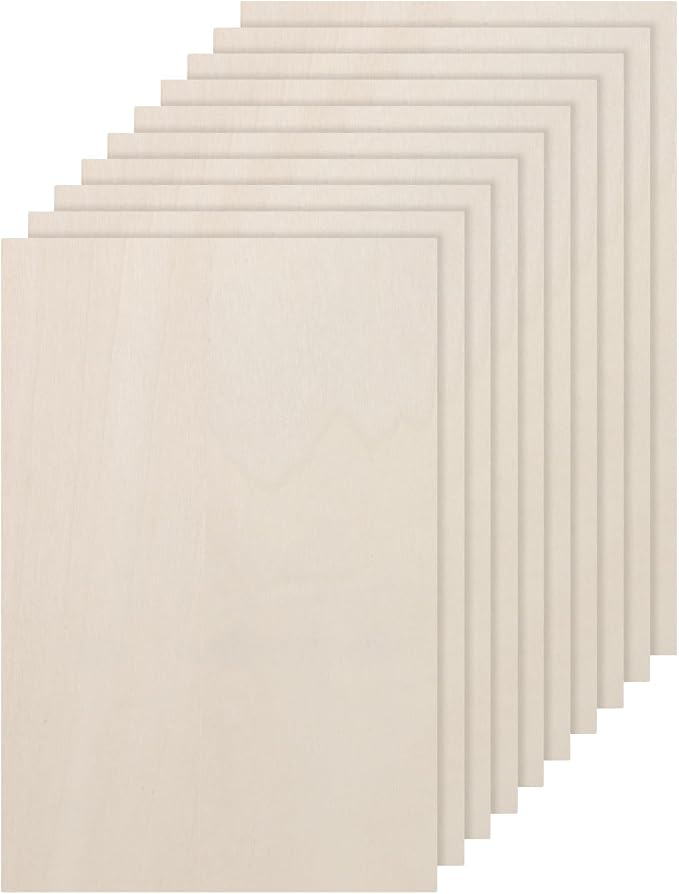 DMiotech 12 Pack 6 x 4 x 1/13 Inches 2mm Thick Wood Sheets Basswood Sheets