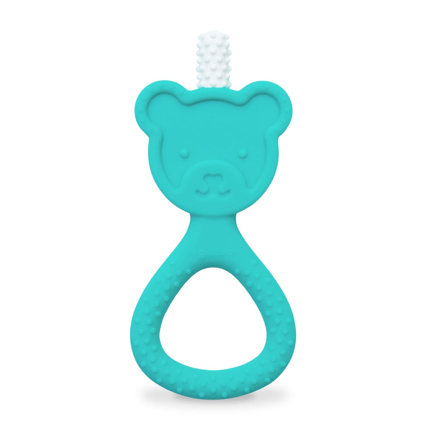 oogiebear 360˚ Teether - Safe Teething Toys for Babies 3 Months and Older | Soft Bristle Teddy Bear Silicone Teether | Super Soft BPA-Free Silicone - Seafoam