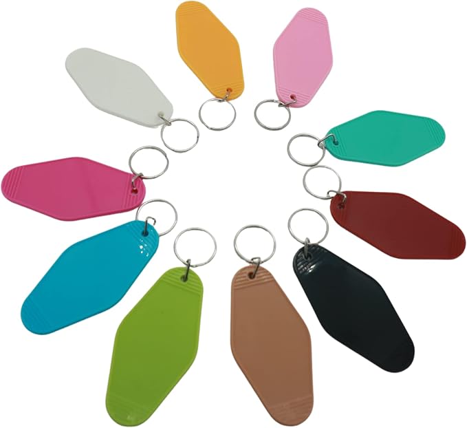 10pcs Blank Hotel Keychains Bulk Vintage Motel Keychain Vinyl HTV printing