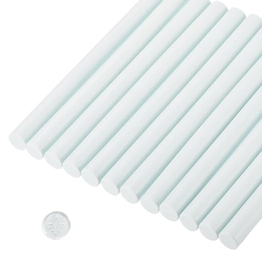 MECCANIXITY 12 Pcs Pale Blue Cylinder Sealing Wax Stick Glue Gun Wax Seal Rod