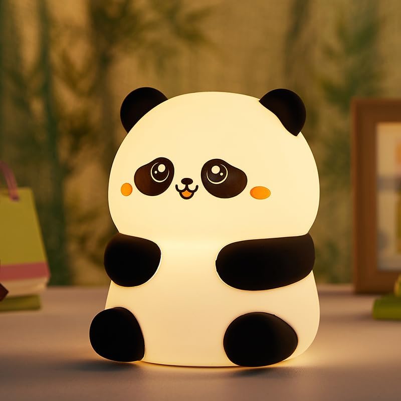 Cute Panda Night Light, with Two Actions: Sitting and Lying, Suitable for Desktop and Bedside Decoration, Rechargeable, dimmable, Touch Control, a Unique Gift for Family Members on Birthdays