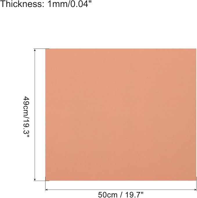 MECCANIXITY EVA Foam Sheets Nude 19.7 Inch x 19.3 Inch 1mm Thick Crafts Foam