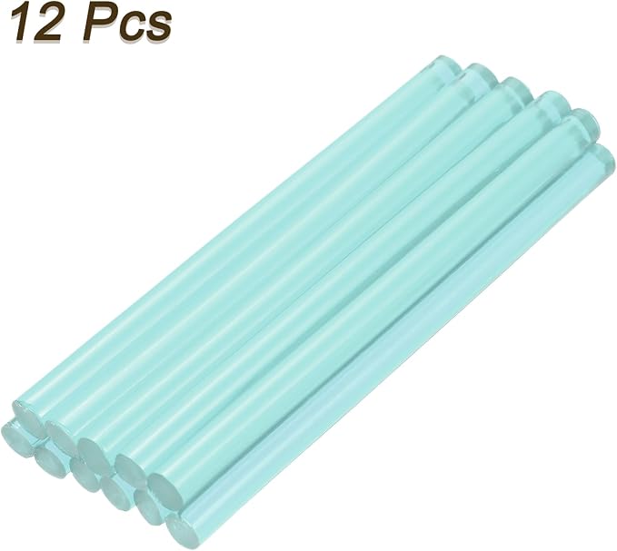 uxcell Mini Hot Glue Sticks for Glue Gun 7mm x 100mm Transparent Blue 12pcs