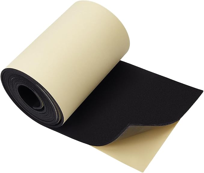 BENECREAT 118x8 Inch Black Self Adhesive EVA Foam Roll, 4mm Thick Waterproof