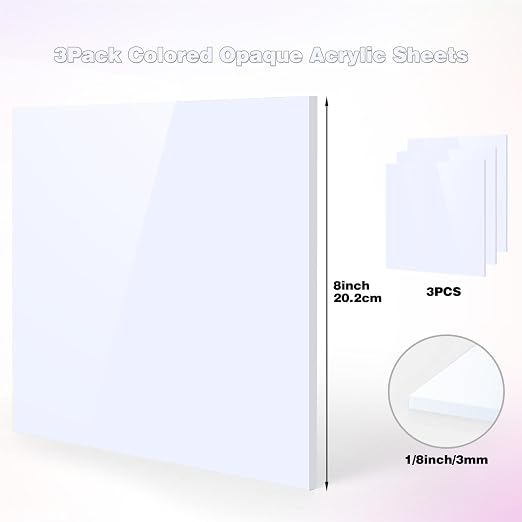 Adrattnay White Acrylic Sheets 1/8 Thick, Opaque Acrylic Sheets Acrylic Panel