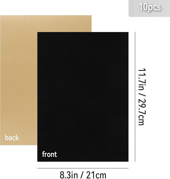 10 PCS Self Adhesive Felt Sheets, 8.3" x 11.8" Velvet Flock Backing Paper Liner