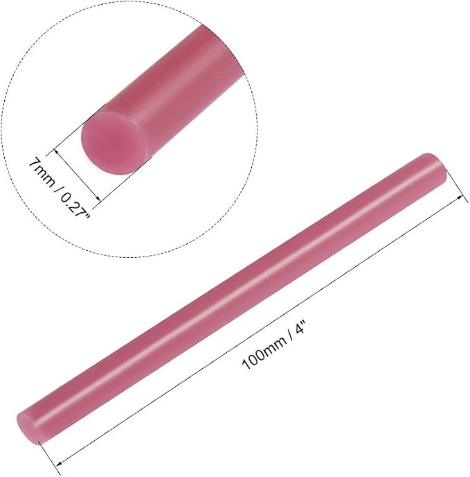 uxcell Mini Hot Glue Sticks for Glue Gun 7mm x 100mm Rose Red 12pcs