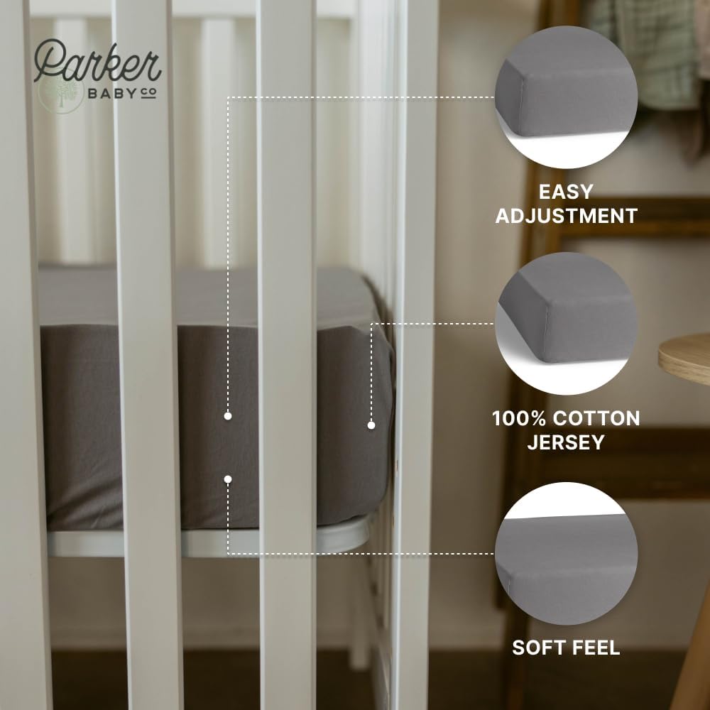 Parker Baby Soft & Durable Fitted Baby Crib Sheets | Snug Fit for Standard Crib Mattresses | Machine Washable, Fade-Resistant & Modern Nursery Designs