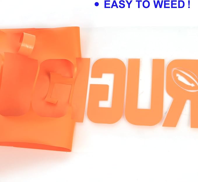TUMIYA Orange Heat Transfer Vinyl HTV Rolls, Glossy Adhesive HTV Vinyl