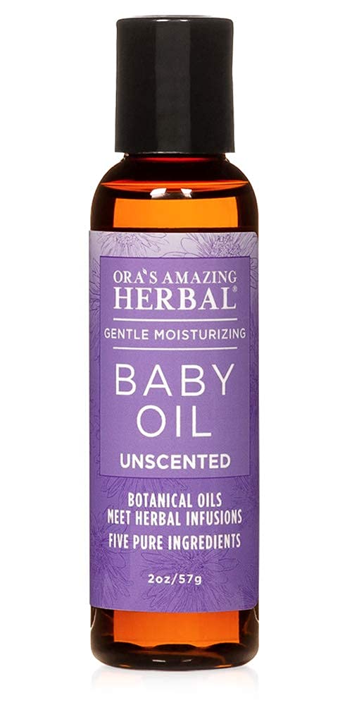 Ora's Amazing Herbal New Mom and Baby Natural Skincare Set, Natural Baby Oil, Newborn Salve, Peppermint Field Ultra Healing Body Butter for Mama's Belly, and Soothing Earl Grey Lip Balm
