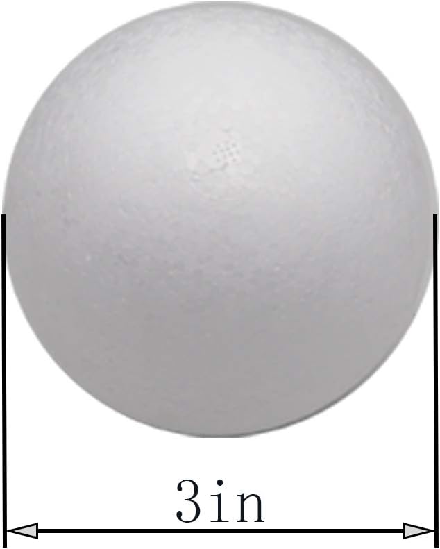 Crafjie Craft Foam Balls 3 Inches in Diameter, Smooth Foam Polystyrenets