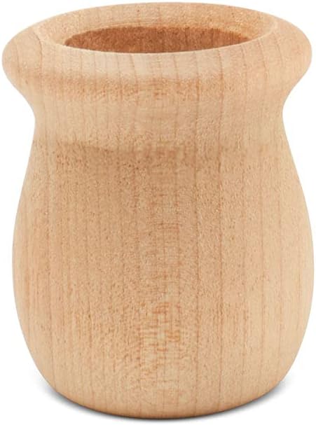 Bean Pot Candle Cups, 1-5/8 Inch, 29/32 Inch Hole, Wood Turnings