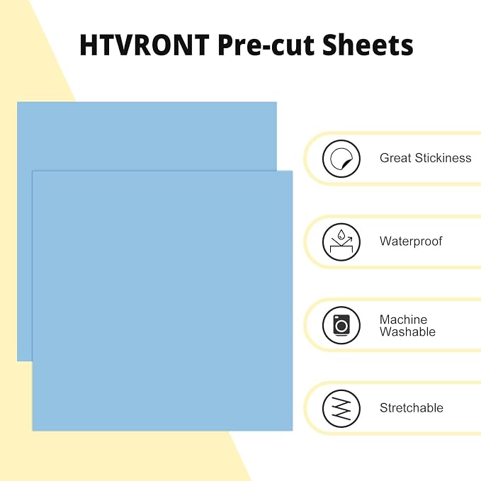 HTVRONT Light Blue HTV Heat Transfer Vinyl: 24 Pack 12"x12" Iron on Vinyl |