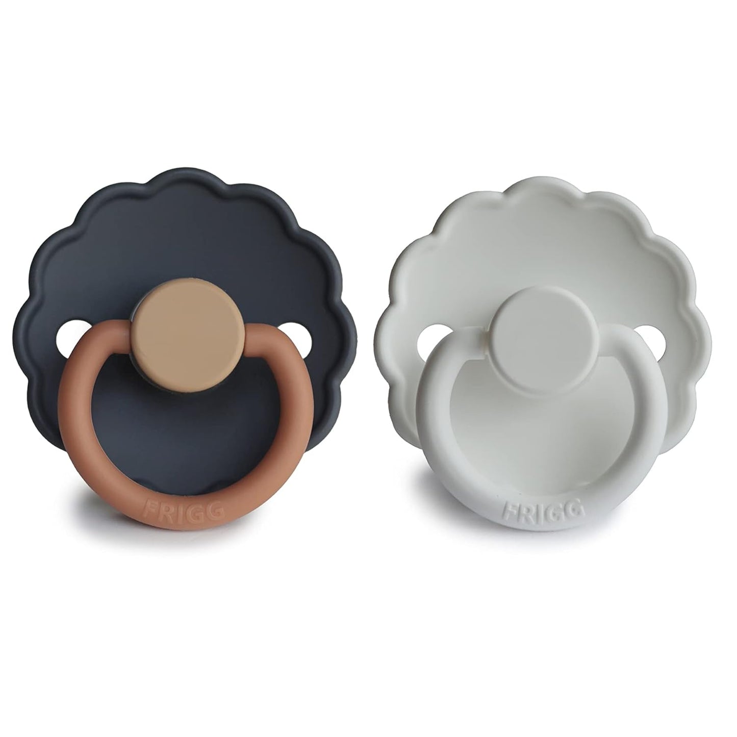 FRIGG Daisy SilkySoft Silicone Baby Pacifier | Made in Denmark | BPA-Free (Aurora/Bright White, 0-6 Months)