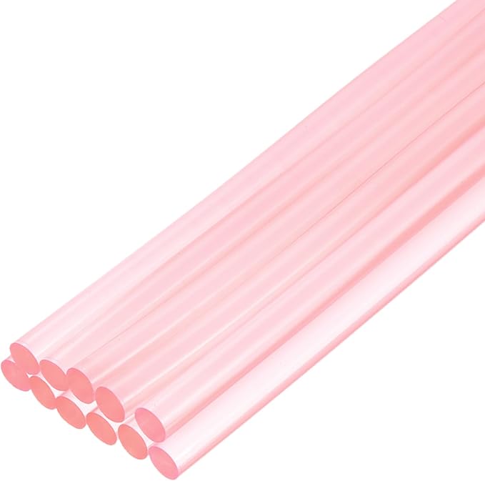 uxcell Mini Hot Glue Sticks for Glue Gun 7mm x 200mm Transparent Pink 12pcs
