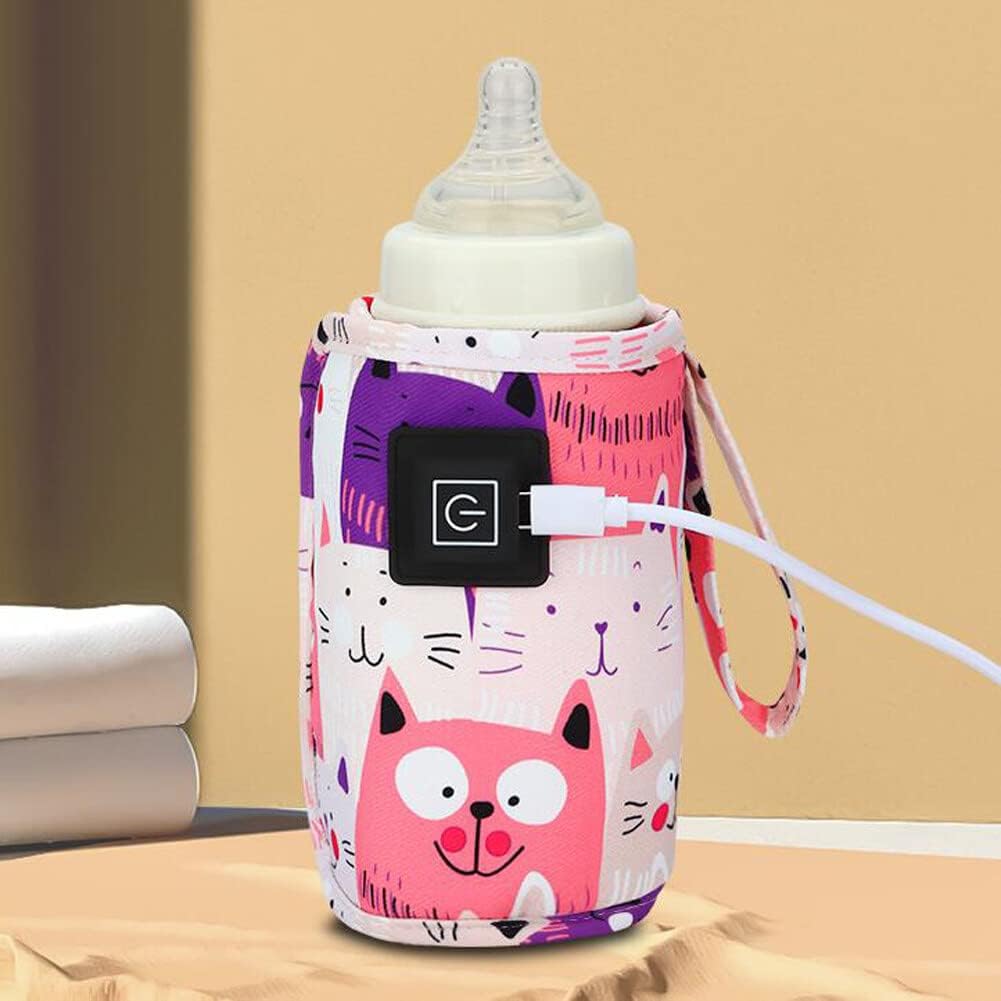 Portable Bottle Warmer,Adjustable 3 Temperature USB Travel Milk Heat Keeper Baby Bottle Heater Warming Bag Milk Heater Cover Bottle Warmer Insulation Bag,Yellow