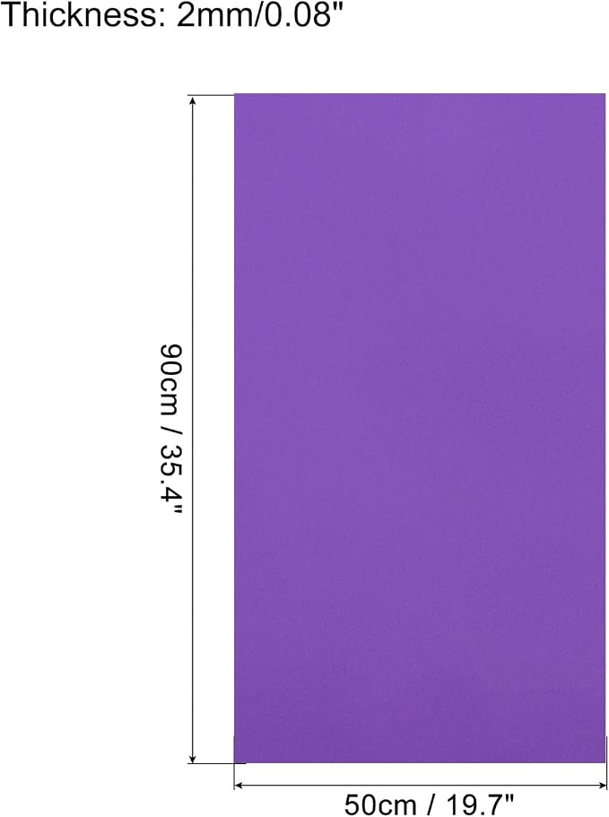MECCANIXITY EVA Foam Sheets Dark Purple 35.4 Inch x 19.7 Inch 2mm Thick Crafts