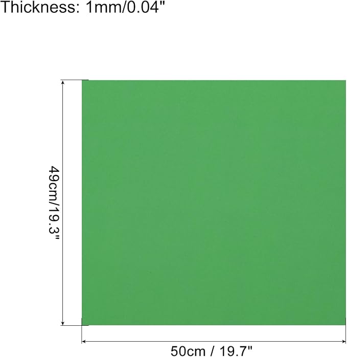 MECCANIXITY EVA Foam Sheets Grass Green 19.7 Inch x 19.3 Inch 1mm Thick Crafts