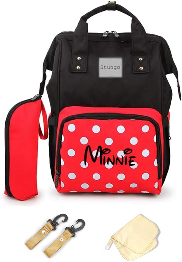 PERSONALIZED Large Diaper Bag Knapsack Custom Monogram Backpack (Minnie 1)