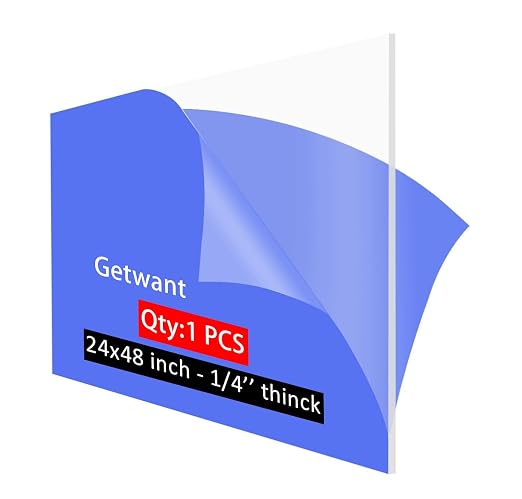 24x48 Plexiglass Sheets 1/4 inch Thick Clear 24x48 Acrylic Plexiglass Sheet 1/4