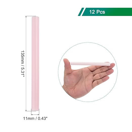 MECCANIXITY 12 Pcs Pink Cylinder Sealing Wax Stick Glue Gun Wax Seal Rod Craft