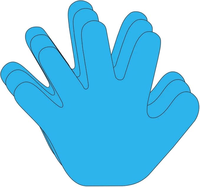 SHAPES ETC. 31 Pcs Hand Large Paper Cut-Outs 5.5in, Bulletin Board Decorations