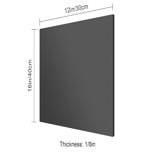 12x16 Inches Black Mirror Acrylic Sheet – 2 Pcs Reflective Acrylic Panel
