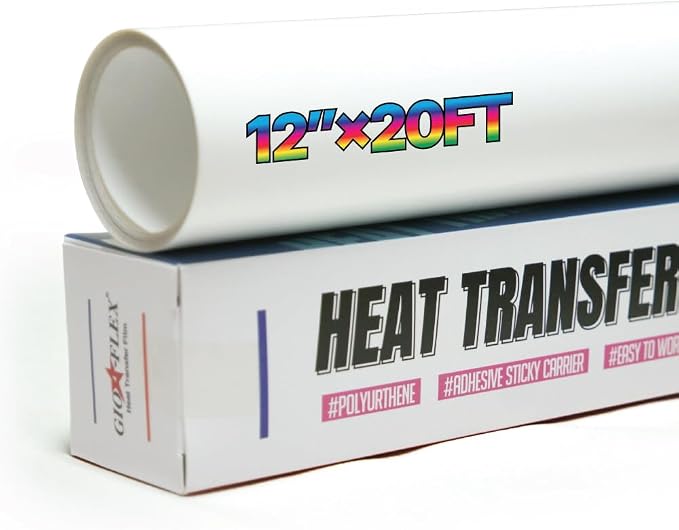 PU Heat Transfer Vinyl 12"×20ft Roll White – HTV