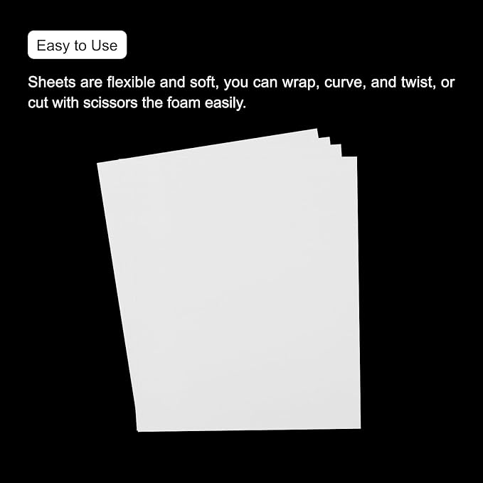 MECCANIXITY EVA Foam Sheets White 19.7 Inch x 35.4 Inch 1mm Thick Crafts Foam