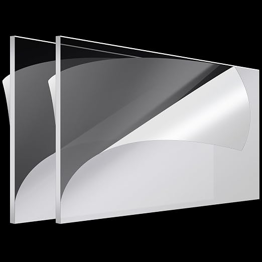 Roowest 2 Pcs 36 x 48 Inch, 1/4 Inch Thick Clear Acrylic Sheet Plastic Acrylic