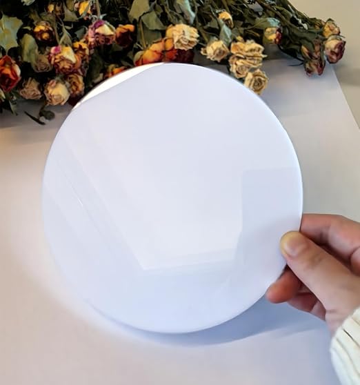 Set of 20 1/8" White Circle Acrylic Sheet, 6 Inch Diameter Plexiglass Sheet