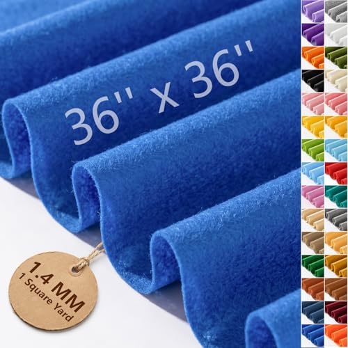 Royal Blue Felt Fabric 36'' X 36'', 1.4mm Large Felt Sheets Soft Durable Crafts