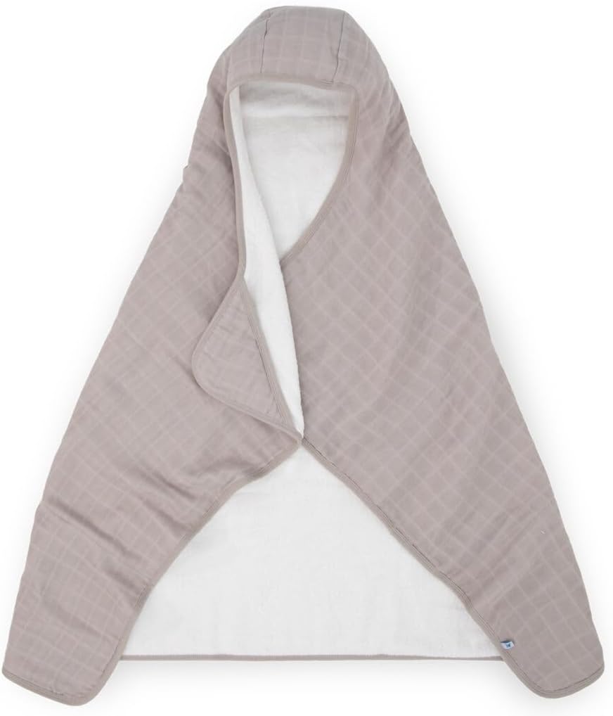 Little Unicorn Premium Hooded Bath Towel| Absorbent Cotton & Terry Blend | Larger Size, 1-6 Years (Porpoise)
