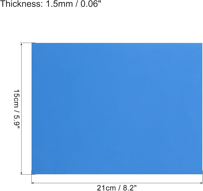 MECCANIXITY EVA Foam Sheets Blue 7.6 Inch x 5.9 Inch 1.5mm Thickness