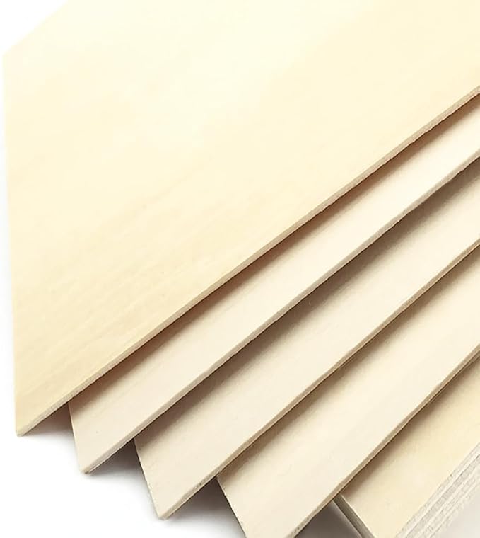 20 Pack Wood Sheets 5.9 x 3.9 x 0.08 Inch Basswood Sheets Unfinished Balsa Wood