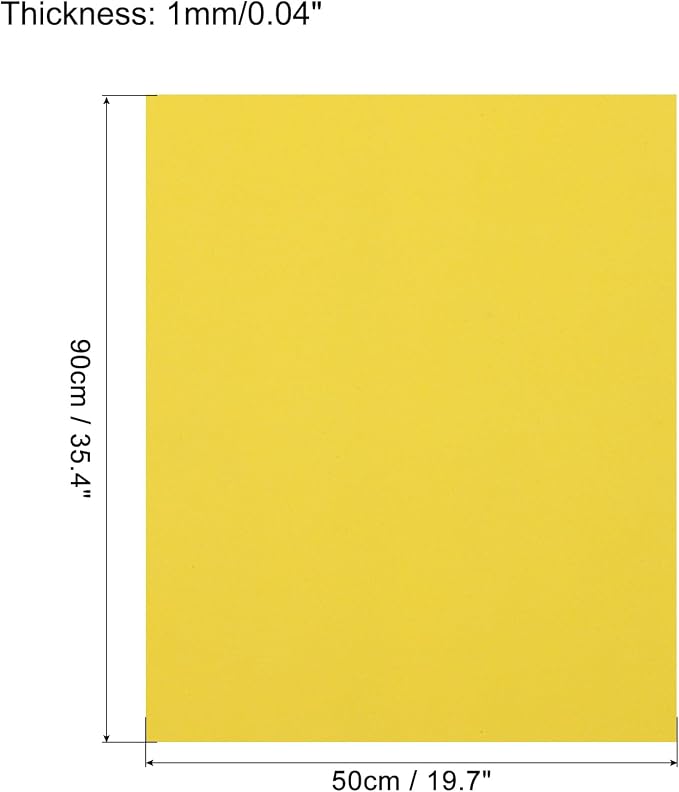 MECCANIXITY EVA Foam Sheets Lemon Yellow 19.7 Inch x 35.4 Inch 1mm Thick Crafts