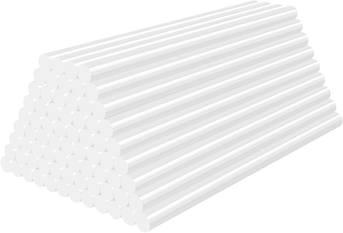 White Hot Glue Sticks, 72 Pack 0.43" Dia x 8" Long White Glue Sticks Standard