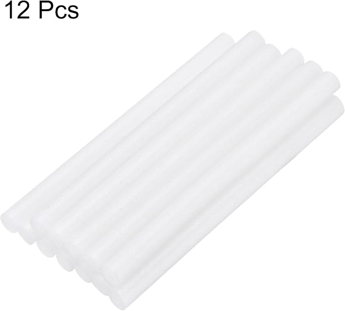 uxcell Mini Hot Glue Sticks for Glue Gun 7mm x 100mm Glitter White 12pcs