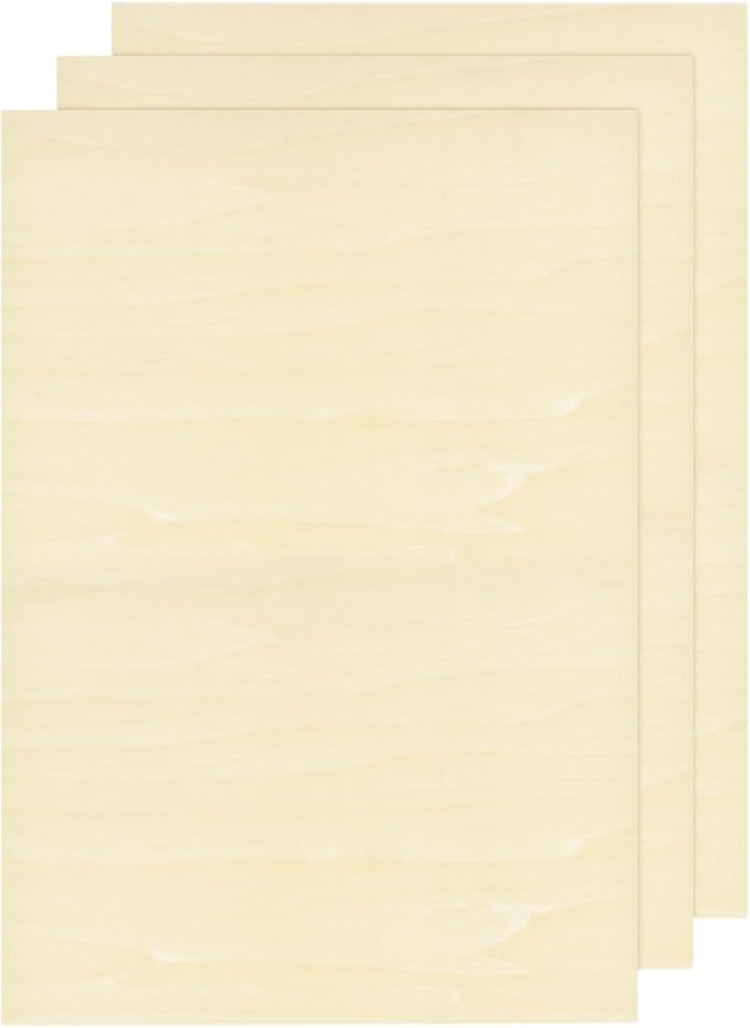 MECCANIXITY 3pcs Basswood Sheets 18 x 12 x 5/32 Inch Unfinished Wood Boards
