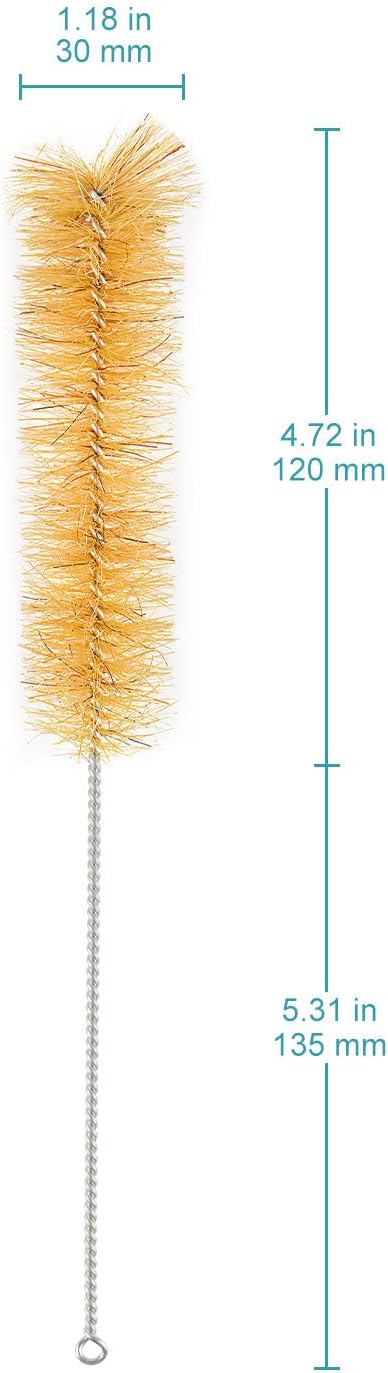 stonylab 10 Pack Tube Brushes, Bristle Test Tube Bottle Wash Cleaning Brushes with Radial Tufted End for Laboratory, Size L