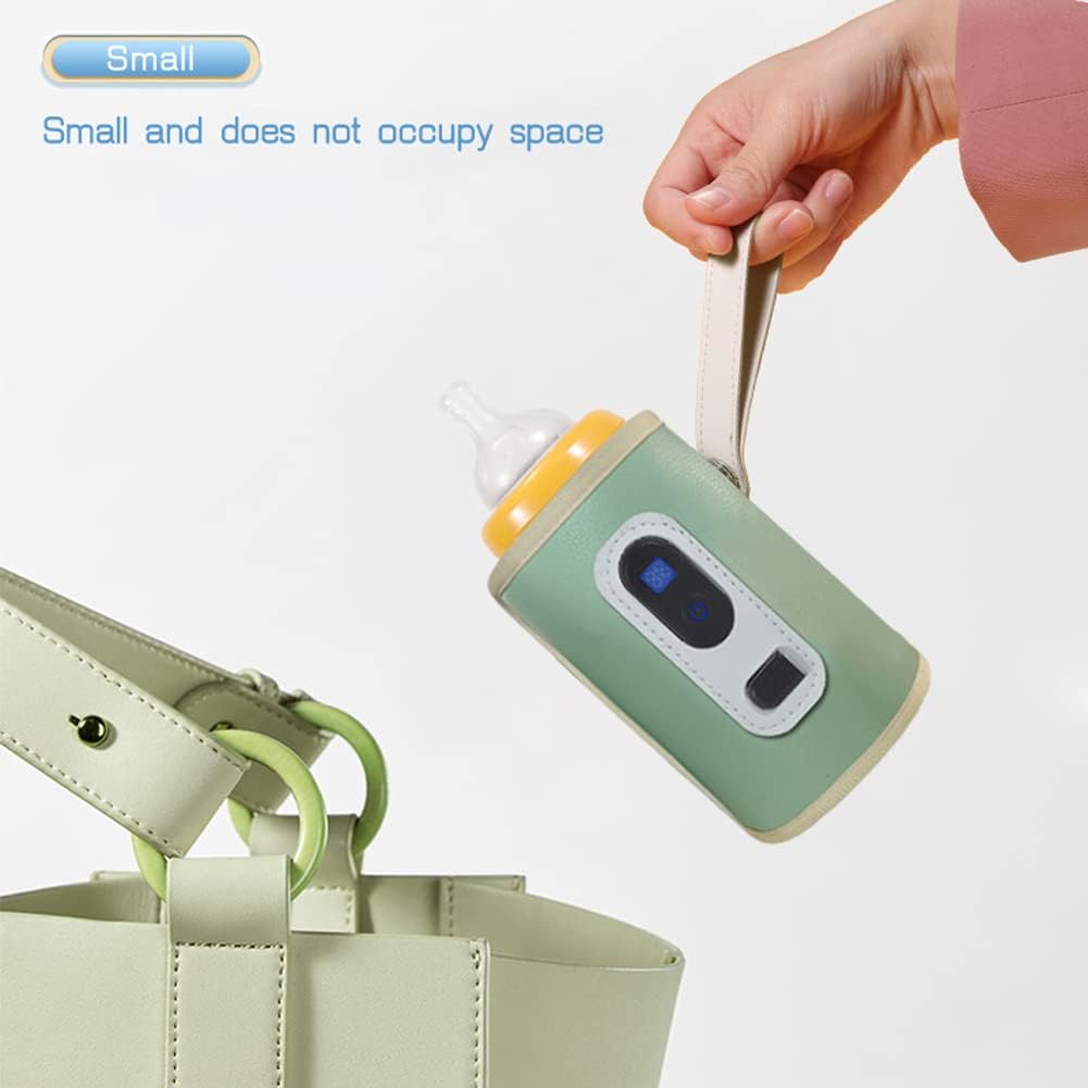 Portable Bottle Warmer Insulation Cover, Baby Milk Heat Keeper Cover with Temperature Adjustment, USB Warmer Bottle Cover for Car Travel