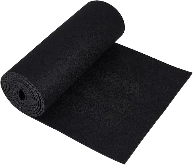 BENECREAT Black Felt Roll, 118x11.81 Inch Craft Felt Fabric Soft Fabric Sheets