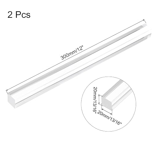 MECCANIXITY 2pcs Acrylic Square Rods 13/16" x 12" Clear Acrylic Dowel Rods