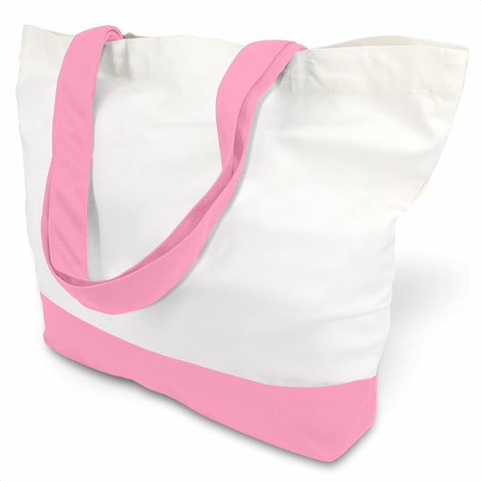 TOPDesign 1-Pack Super Strong Large 12oz Cotton Canvas Tote Bag, Reusable