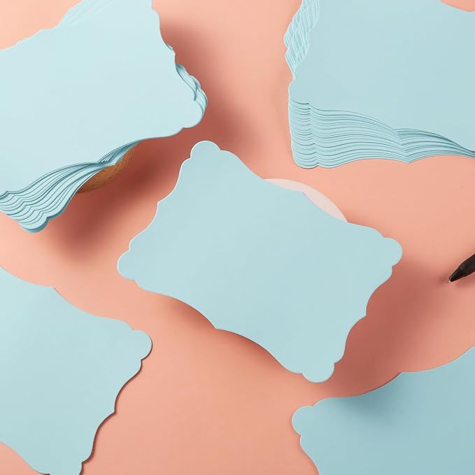 50 Pack Blank Kraft Greeting Cards, Light Blue, 4x6IN | Thick Cardstock Paper
