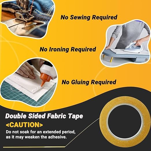 SWRT Double Sided Fabric Tape for Hem, Fashion Dress, Curtains – Heavy Duty