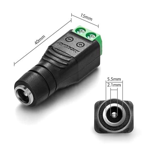 12V DC Sensitive Dimmer Switch for Led Light, Unique Female Male Led Dimmer Controller with 1 Female Power Jack Adapter, Brightness Adjustable for LED Strip Light, Neon Light, Neon Sign