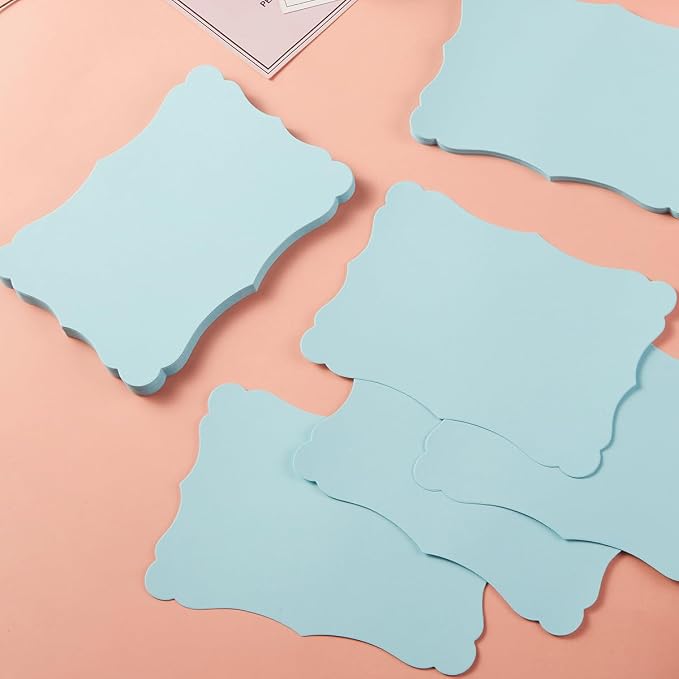 50 Pack Blank Kraft Greeting Cards, Light Blue, 5x7IN | Thick Cardstock Paper