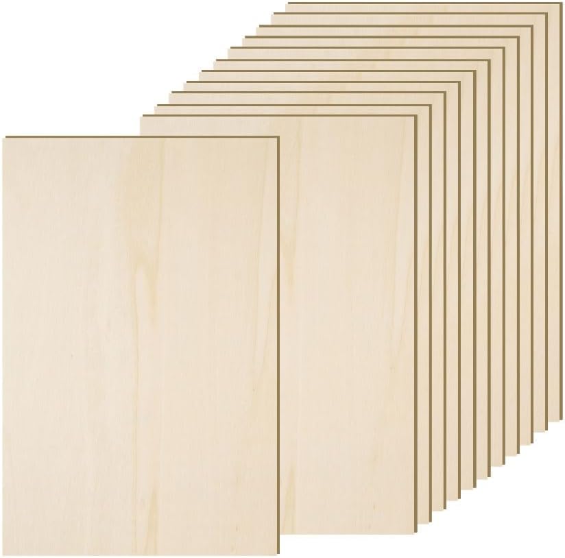 12 Pack 12 x 16 x 1/4 Inch-6mm Thick Basswood Sheets